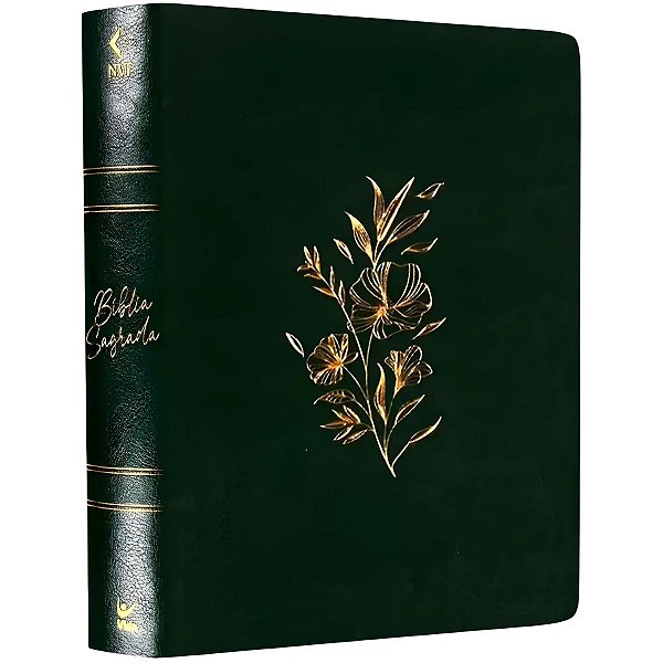 Bíblia Mulheres NVT Verde Musgo Floral, Viviane Martinello - 2 Colunas - Vida