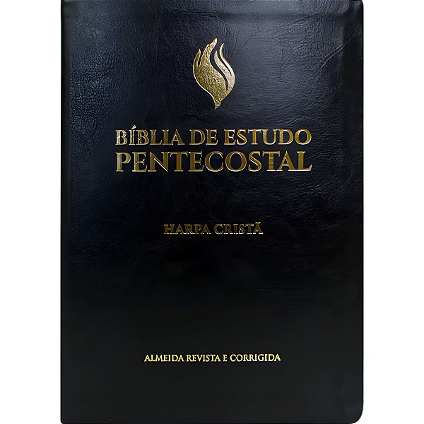 Bíblia de Estudo Pentecostal RC - Com Harpa Cristã - Luxo Preta - CPAD