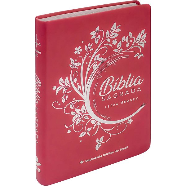 Bíblia RC Pink Flores - Letra Grande - SBB