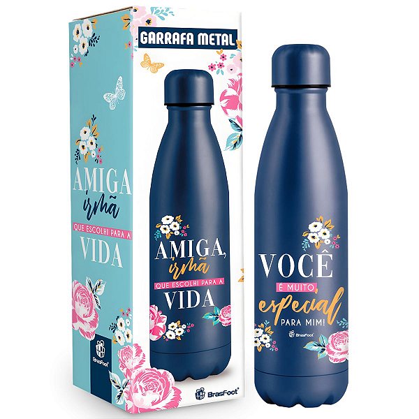 Garrafa Térmica: Amiga Irmã 500ml - Aço Inox - Brasfoot