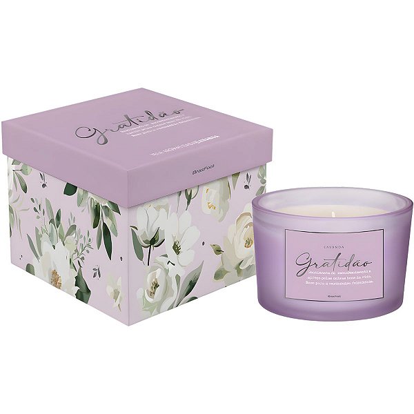 Vela Aromática Lavanda - Gratidão - Lata Grande - BrasFoot
