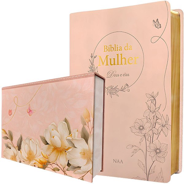 Bíblia da Mulher NAA Champagne - Caixa Presente - Pão Diário
