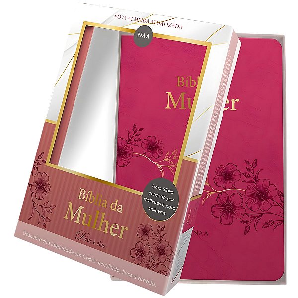Bíblia da Mulher Pink NAA - Deus e Elas - Caixa Presente - Pão Diário #LiquidaJaneiro