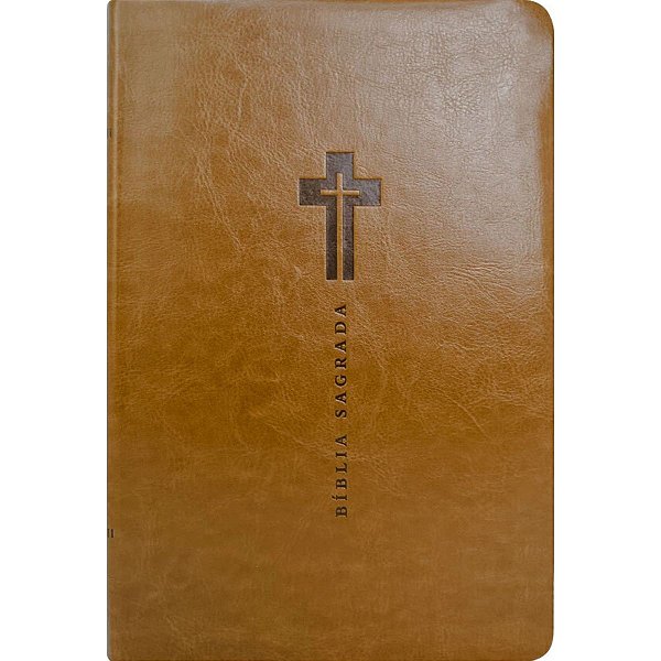 Bíblia NVI Marrom Cruz - Letra Grande - Capa Luxo - Vida #LiquidaJaneiro