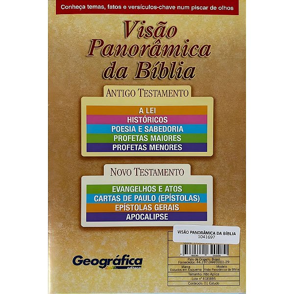 Visão Panorâmica da Bíblia (Livreto) - Geográfica