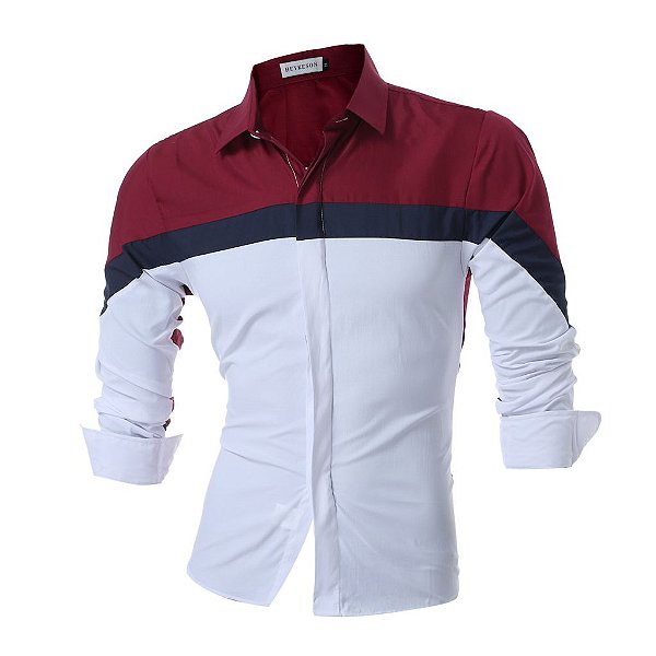 Camisa social duas cores masculina Clearance