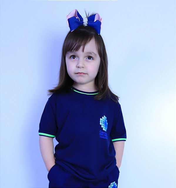 CAMISETA MANGA CURTA AZUL MARINHO MALHA PV