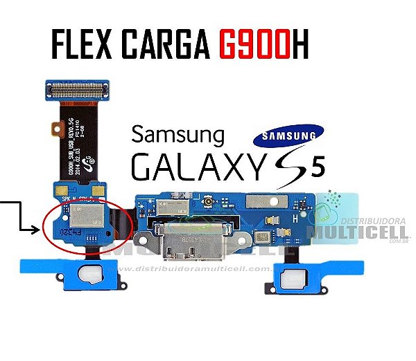 FLEX CONECTOR DE CARGA G900H SAMSUNG GALAXY S5 COM SENSOR TEC ORIGINAL