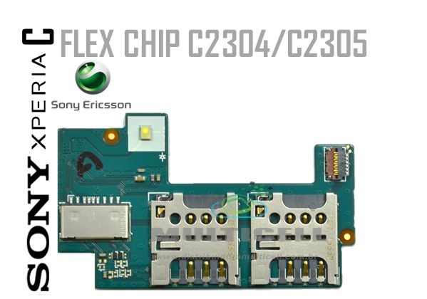 FLEX SLOT CONECTOR CHIP SIM CARD SONY C2304 C2305 S39H XPERIA C ORIGINAL
