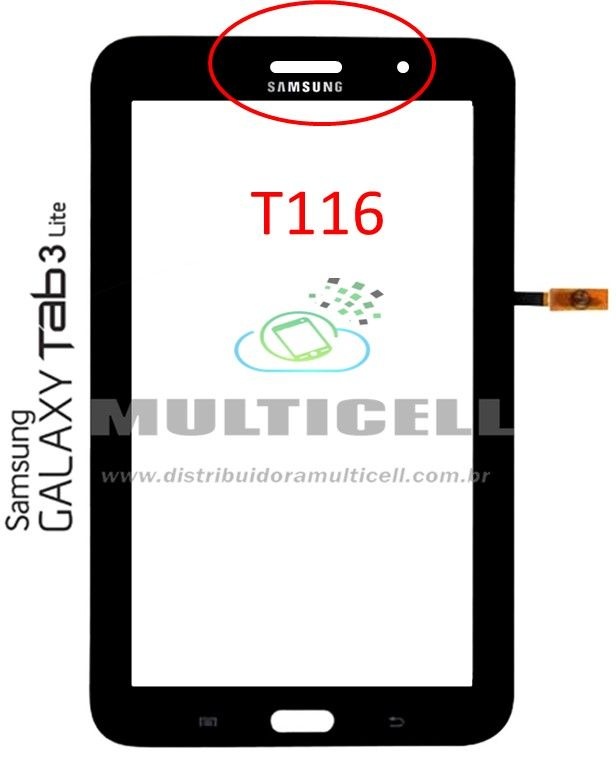 TELA TOUCH SCREEN SAMSUNG T116 TAB 3 LITE 3G 7
