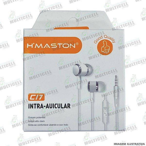 FONE DE OUVIDO P2 STEREO H'MASTON C17 - Distribuidora Multicell a mais  completa em peças,componentes e acessórios para celular e tablet