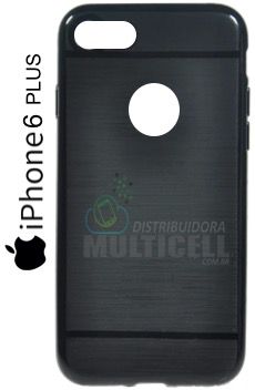 CAPA CASE DE SILICONE TPU TOP BLACK APLLE IPHONE 6 PLUS PRETA ESCOVADA -  Distribuidora Multicell a mais completa em peças,componentes e acessórios  para celular e tablet