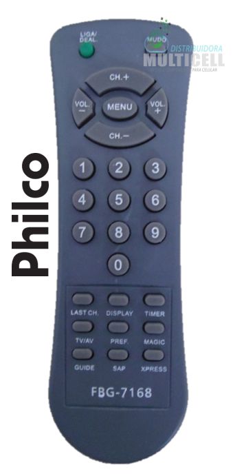 CONTROLE REMOTO TV PHILCO TUBO FBG-7168 1ª LINHA