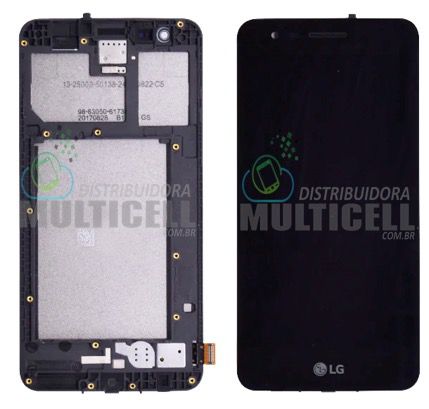 GABINETE FRONTAL LCD DISPLAY TOUCH SCREEN MODULO COMPLETO LG X230 K4 2017 PRETO 100% ORIGINAL