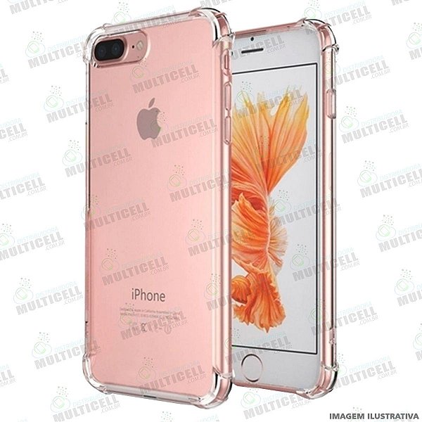 CAPA CASE SILICONE TPU TRANSPARENTE ANTI-SHOCK ANTI-IMPACTO APLLE IPHONE 7  PLUS / 8 PLUS - Distribuidora Multicell a mais completa em  peças,componentes e acessórios para celular e tablet