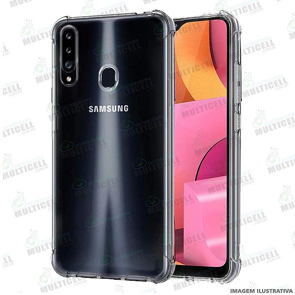 CAPA CASE SILICONE TPU TRANSPARENTE ANTI-SHOCK ANTI-IMPACTO SAMSUNG A207  GALAXY A20S - Distribuidora Multicell a mais completa em peças,componentes  e acessórios para celular e tablet