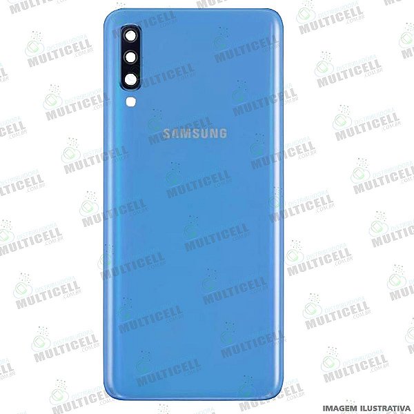 TAMPA TRASEIRA + LENTE VIDRO DA CAMARA SAMSUNG A705 GALAXY A70 AZUL 1ªLINHA  (QUALIDADE AAA) - Distribuidora Multicell a mais completa em peças,componentes  e acessórios para celular e tablet