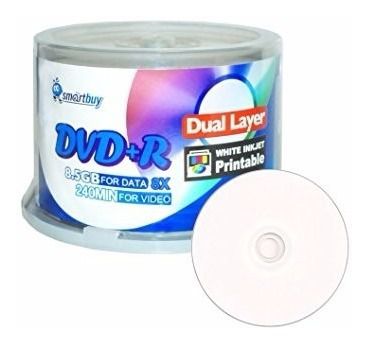 Mídia DVD+R DL 8.5GB 240min 52x 8x Smartbuy - 50 Unidades