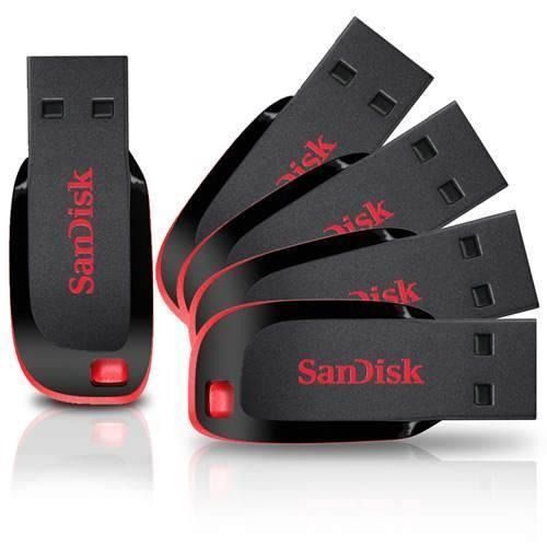 Pen Drive Sandisk Cruzer Blade 32GB - Atacado 5 peças
