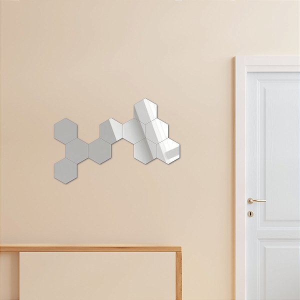 Espelho Decorativo Hexagonal (Colmeia)
