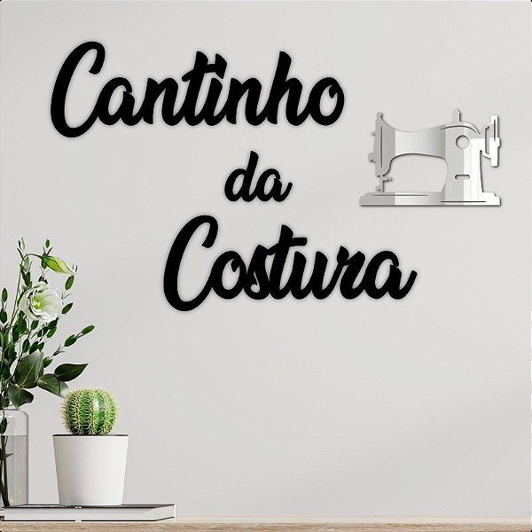 Quadro com escrita Cantinho da Costura PM1