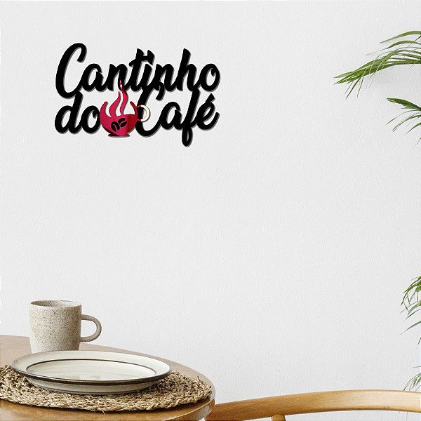 Quadro com escrita Cantinho do Café 25cm