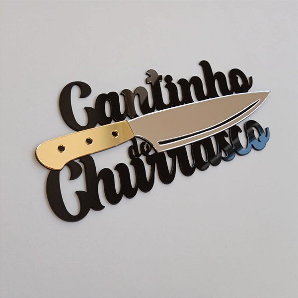 Quadro com escrita Cantinho do Churrasco 25cm