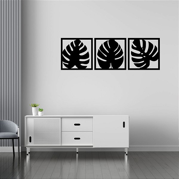 Quadro Folha Tre Preto