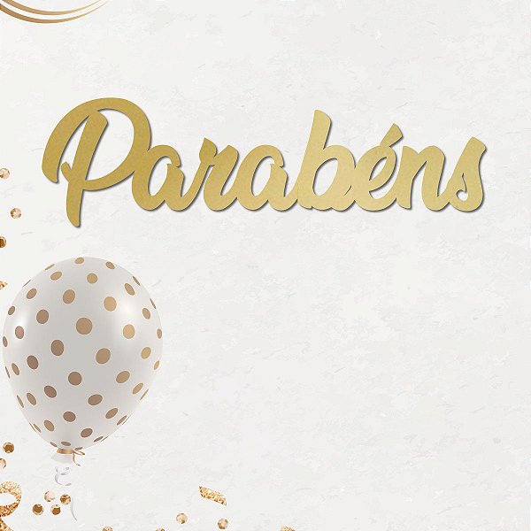 Espelho Parabéns de Acrílico Espelhado Dourado em 2 Partes