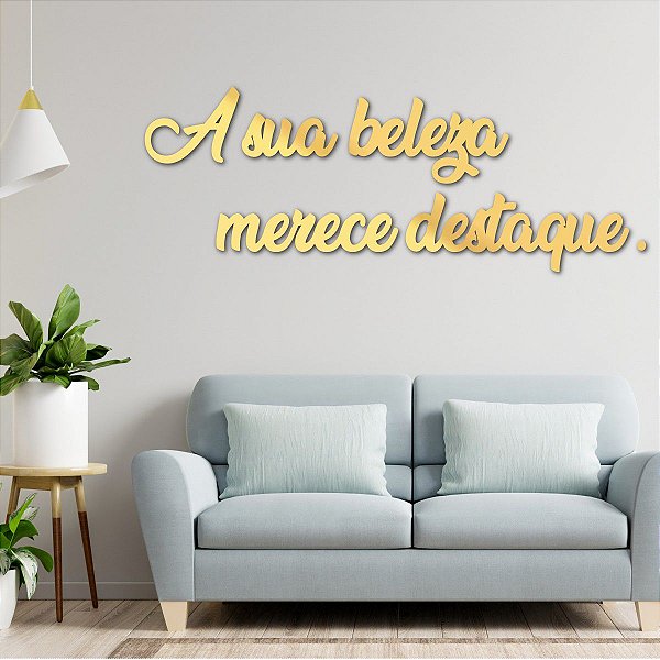 Espelho A sua beleza merece destaque Grande - Dourado