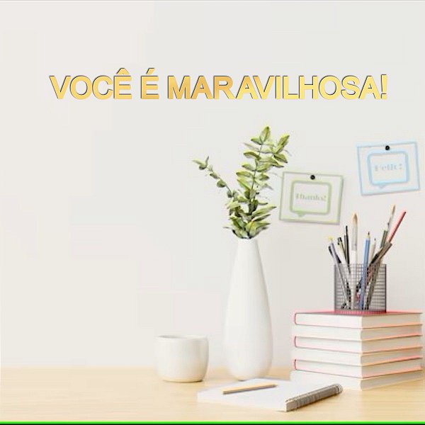 Espelho "Você é maravilhosa" 50cm - Acríl. Espelhado Dourado