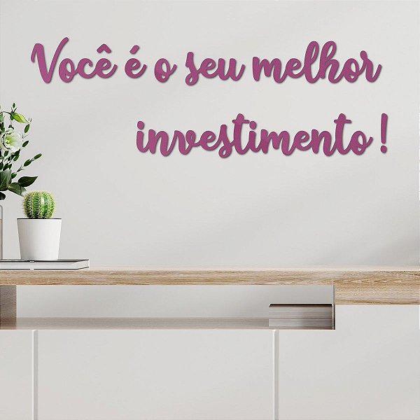Espelho Você é o seu melhor investimento! - Espelhado Pink