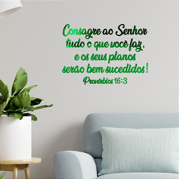 Espelho Consagre ao senhor tudo o que você faz... - Verde