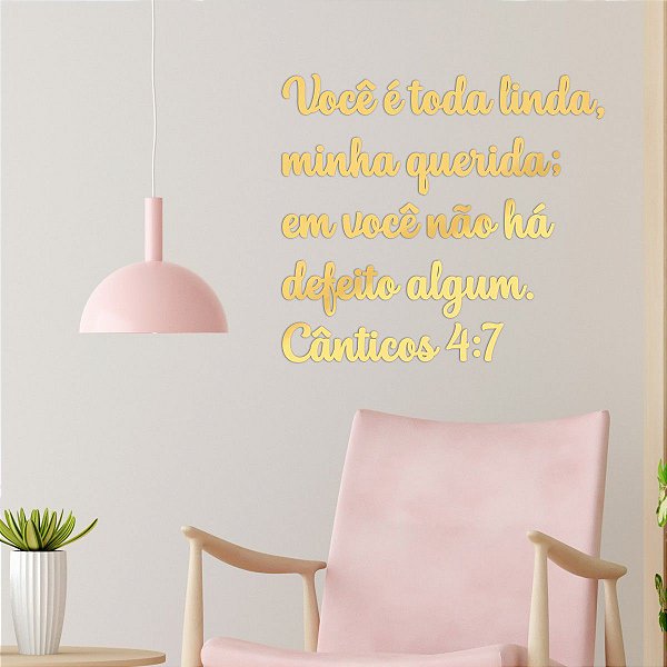 Espelho "Você é toda linda..." - Acrílico Espelhado Dourado