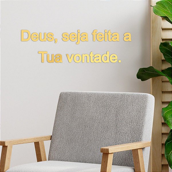 Espelho Deus, seja feita a Tua Vontade. - Acrílico Dourado