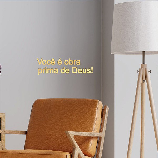 Espelho Decorativo "Você é obra prima de Deus!" - Ac Dourado