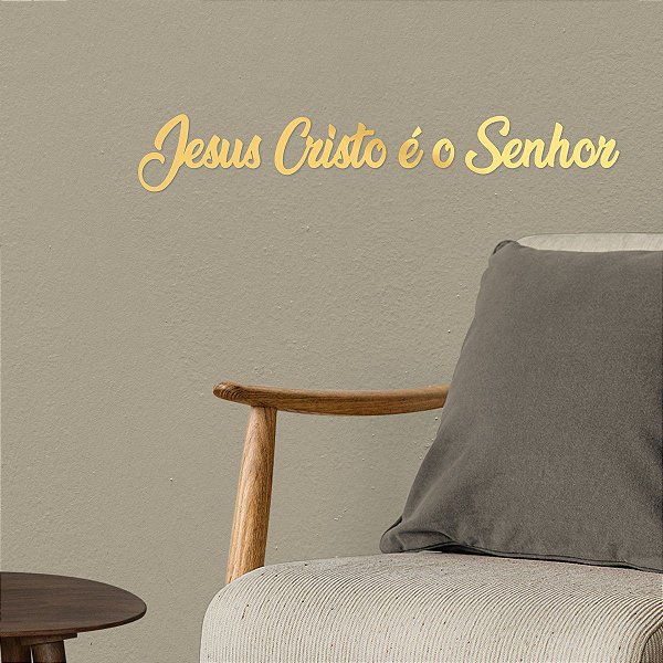 Espelho Jesus Cristo é o Senhor 50cm - Acrílico Esp. Dourado