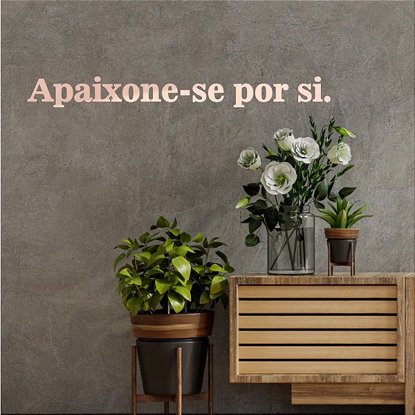 Espelho "Apaixone-se por si" (letra A maiúscula) - Rosa