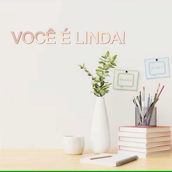 Espelho Decorativo "Você é linda!" 50cm - Acrílico Rosa