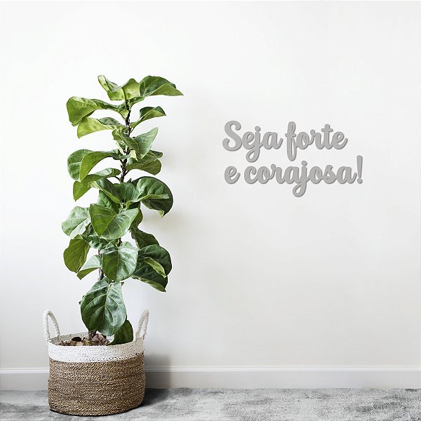 Espelho "Seja forte e corajosa!" F3 - Acrílico Esp. Prata