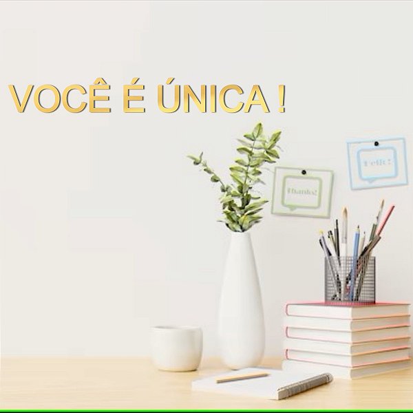 Espelho Decorativo "Você é única!" - Acrílico Esp. Dourado