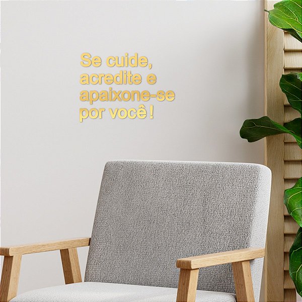 Espelho Se cuide, acredite e apaixone-se por você! - Dourado