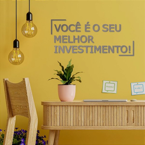 Espelho Decorativo VOCÊ É O SEU MELHOR INVESTIMENTO Cobre