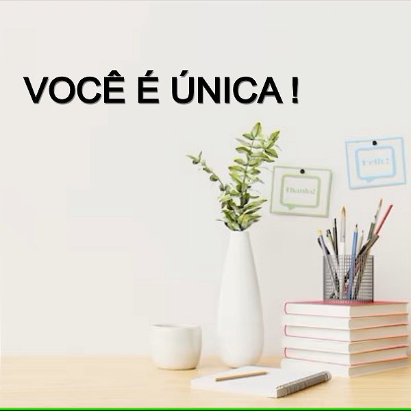 Placa Decorativa "Você é única!"- Acrílico Alto Brilho Preto