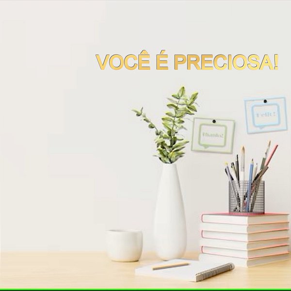 Espelho Decorativo "Você é preciosa!"- Acrílico Dourado