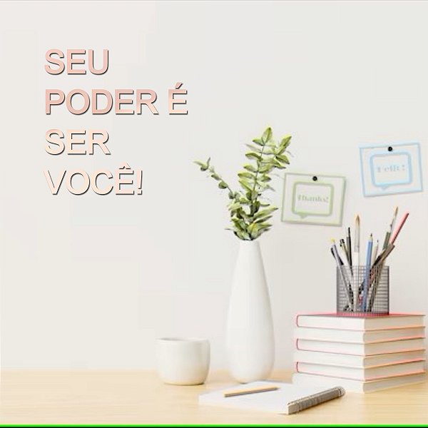 Espelho Decorativo "Seu poder é ser você!"- Acrílico Rosa