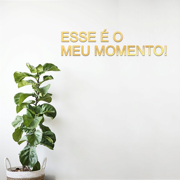 Espelho Decorativo "ESSE É O MEU MOMENTO!"- Acrílico Dourado