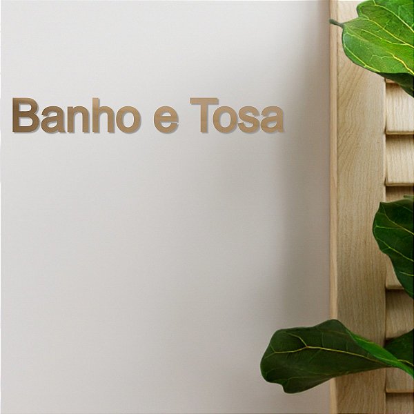 Espelho Decorativo "Banho e Tosa" - Acrílico Esp. Cobre