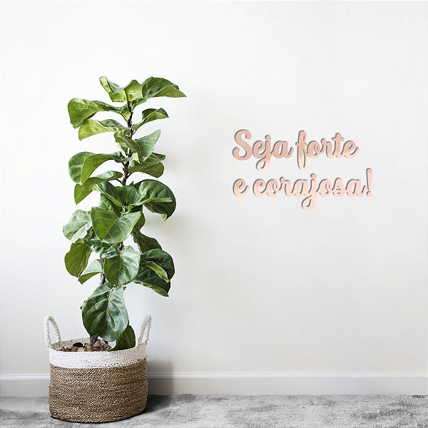 Espelho "Seja forte e corajosa!" F3 - Acrílico Esp. Rosa