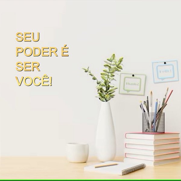 Espelho Decorativo "Seu poder é ser você!"- Acrílico Dourado